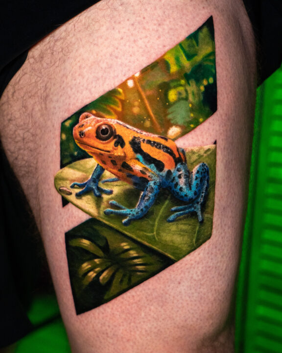 color frog tattoo
